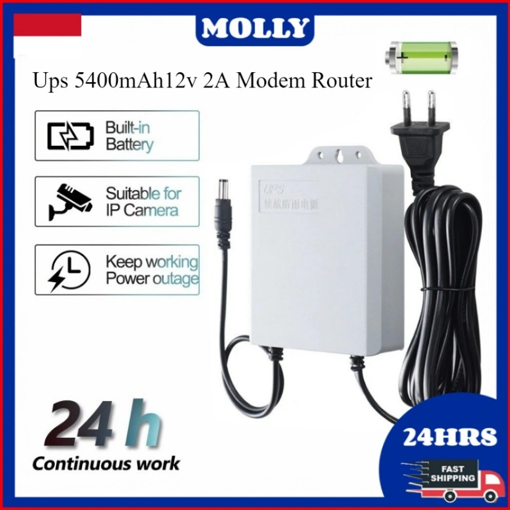 [COD]Ups 5400mAH Ups Mini 12v Untuk Wifi Ups Mini 12 Volt Ups Wifi Ups CCTV Ups Dc Mini Ups 12V 2A