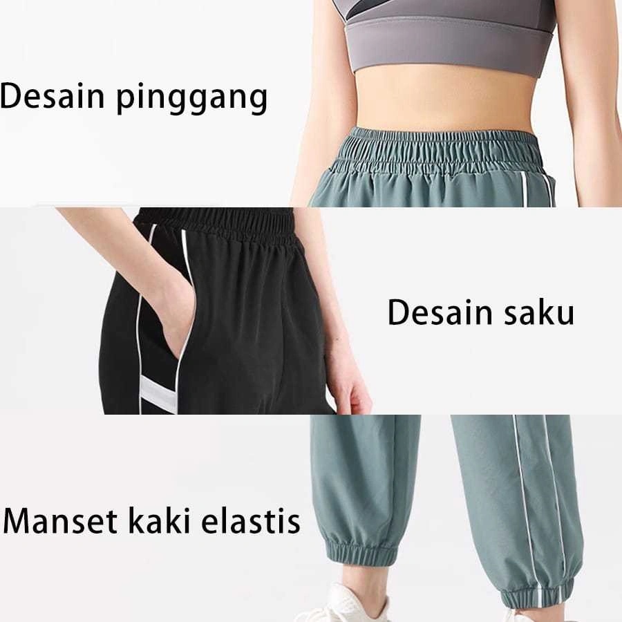Celana Joger Wanita Celana Training Celana Olahraga Longgar Track Pants