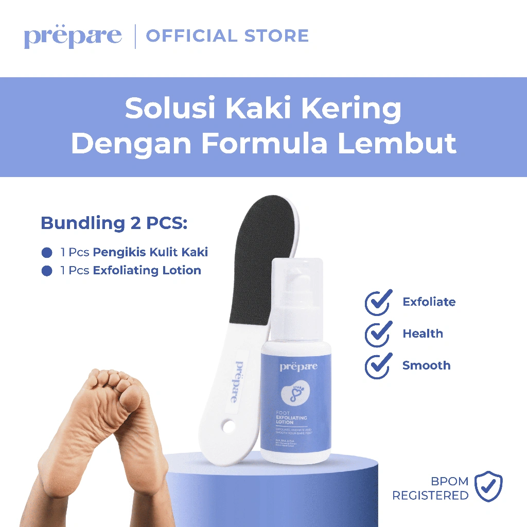 PREPARE Paket 1 Lotion + 1 Gosokan Kaki Penghalus Tumit Kaki Penghilang Kaki Kapalan Obat Kaki Pecah