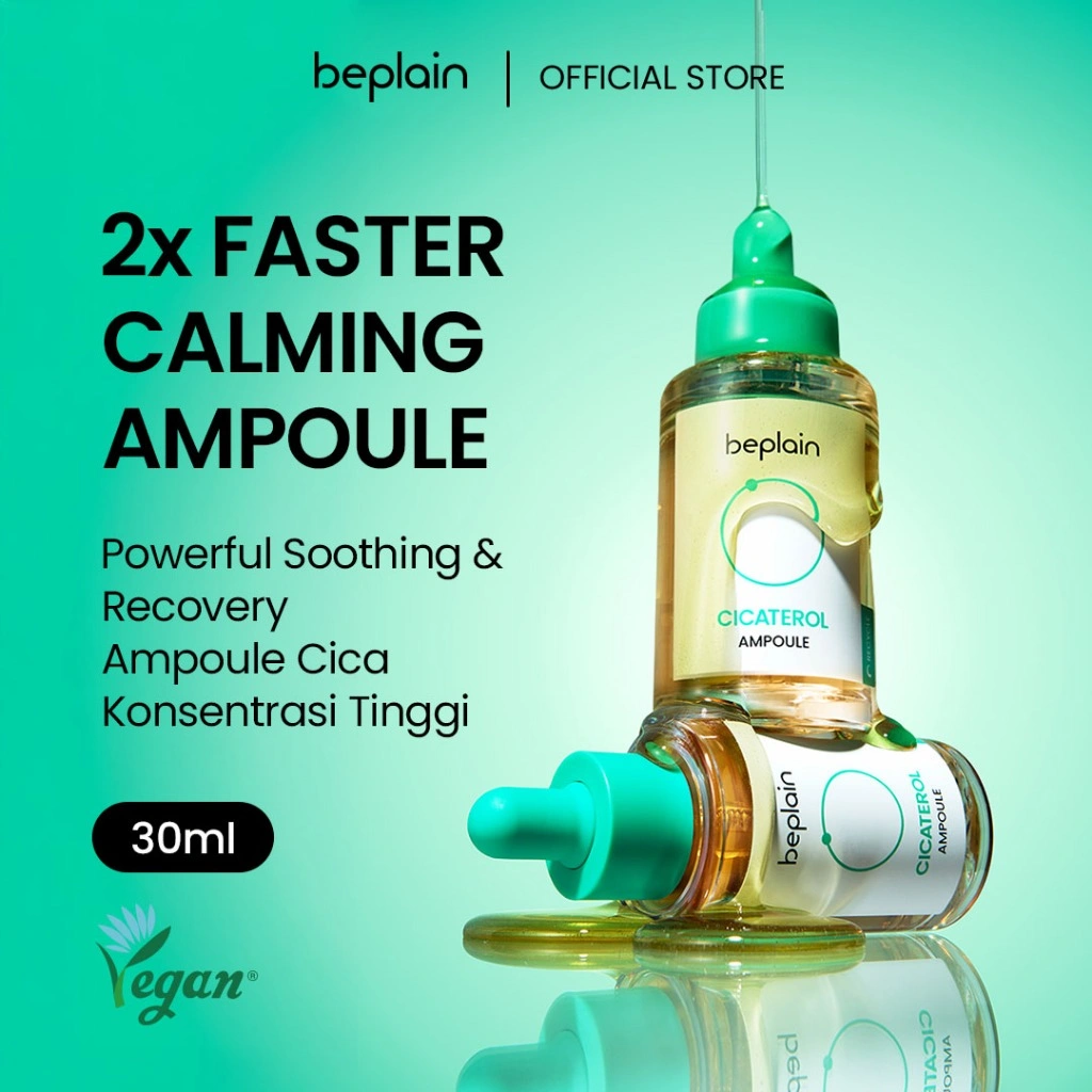BEPLAIN CICATEROL AMPOULE 30ml | Untuk Semua Jenis Kulit (Berjerawat & Sensitif) | Powerful Soothing & Recovery | Ampul Cica Konsentrasi Tinggi