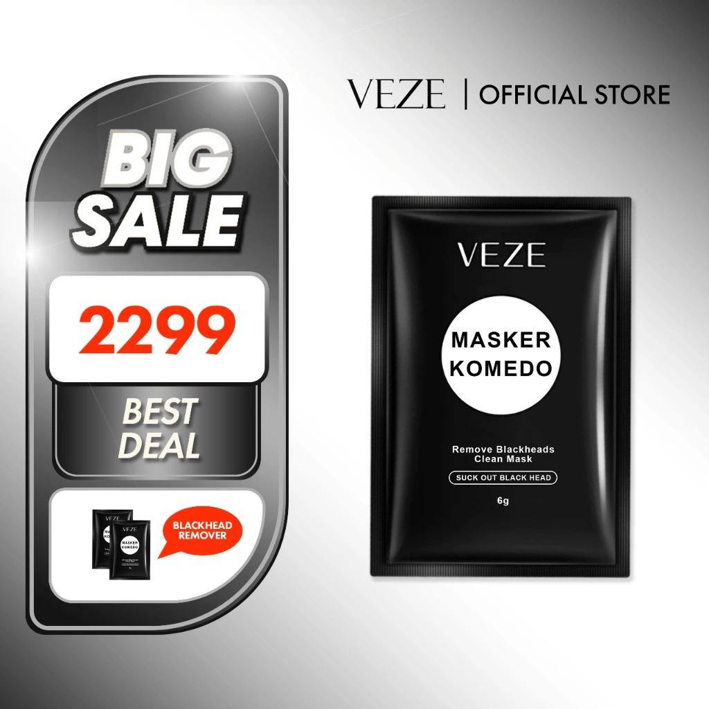 [BPOM] - VEZE Blackhead Removal Clean Activated Charcoal Mask Masker Hitam Komedo Masker Treatment Komedo 10g