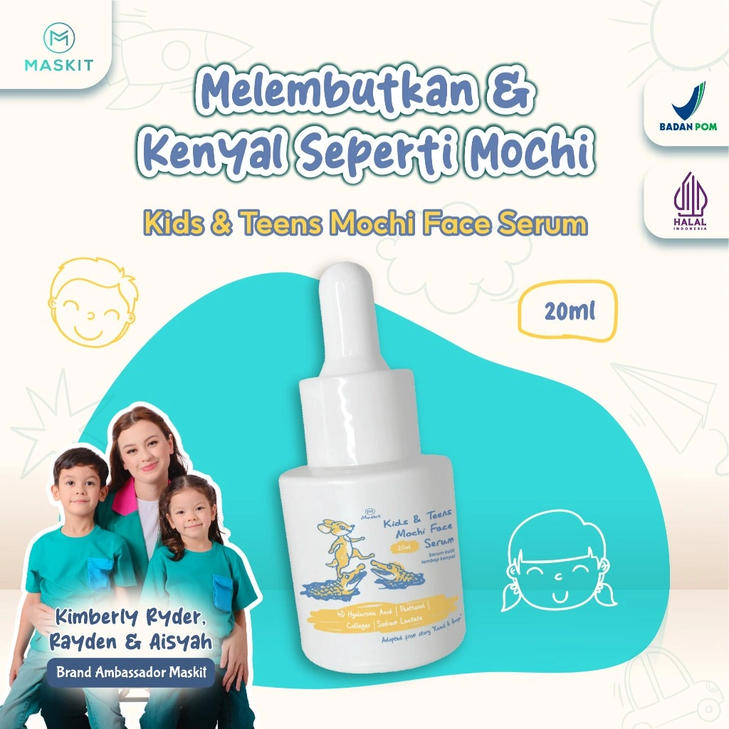 Kids & Teens Mochi Face Serum - Serum Anak Kulit Mochi dengan Hyaluronic Acid & Kolagen Maskit 20ml