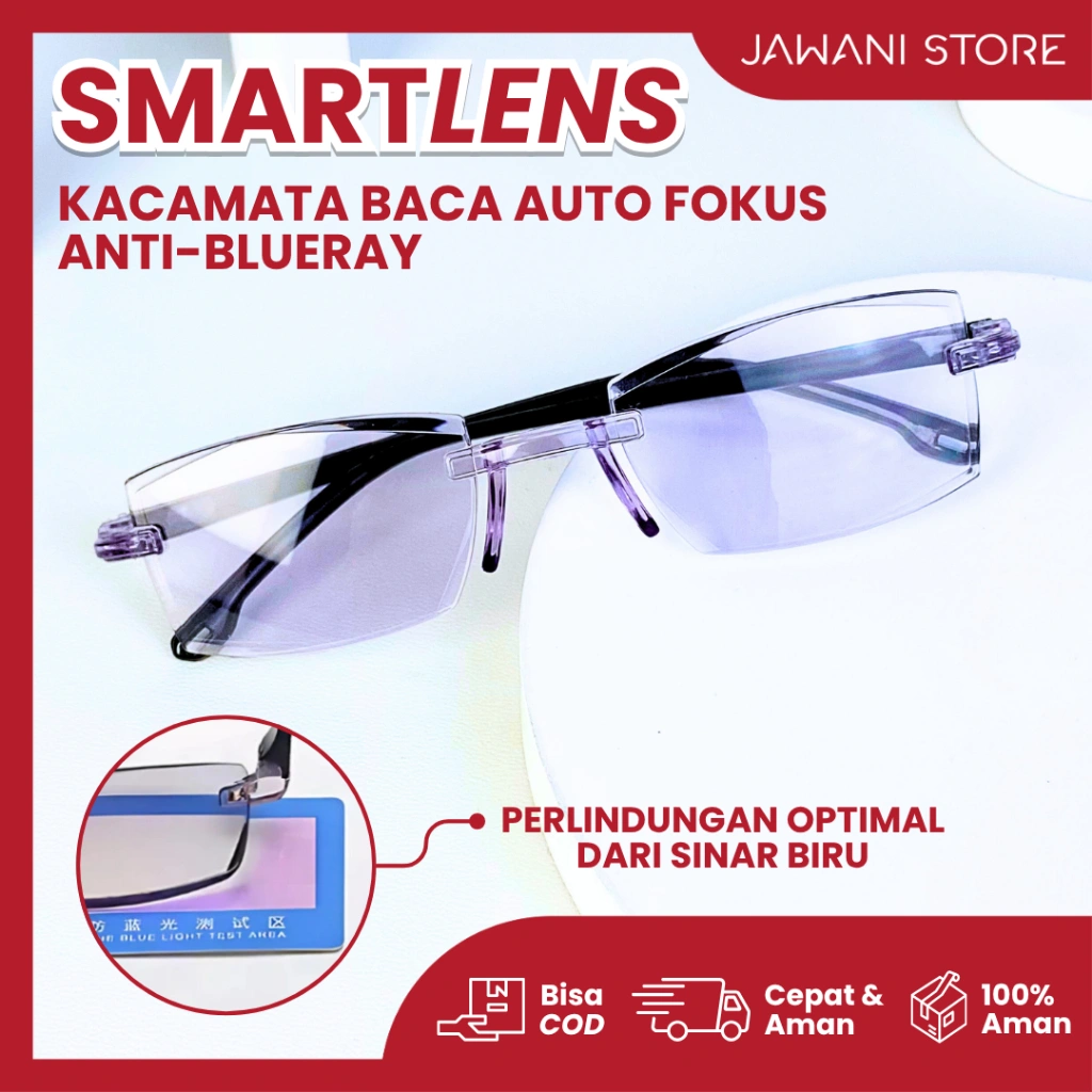 [JawaniStore] Smart Lensa 2-in-1 Auto Fokus & Anti Radiasi | Kacamata Pintar untuk Penglihatan Jernih & Perlindungan Mata Maksimal Kaca Mata Baca Trendy