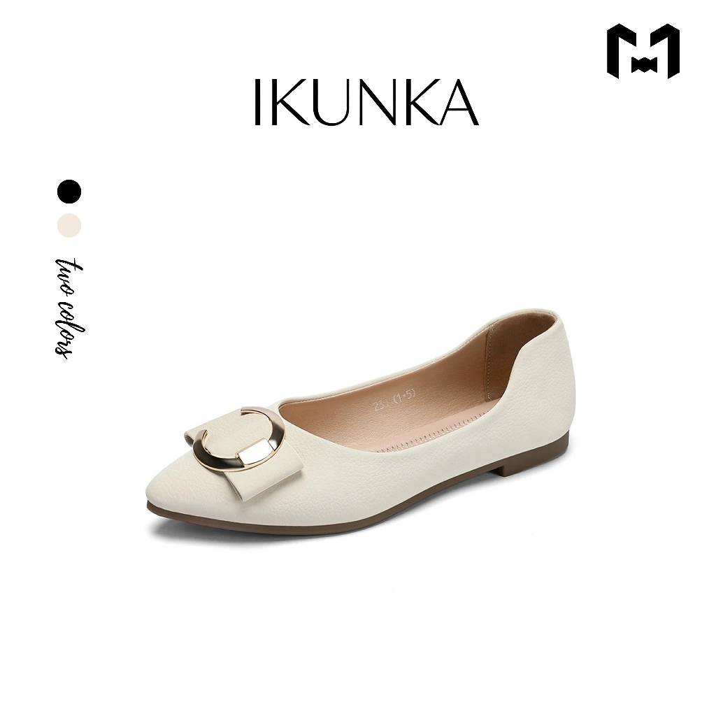 IKUNKA Sepatu Pantofel Wanita Sepatu Kerja Wanita Flat shoes Sepatu flat wanita 2cm