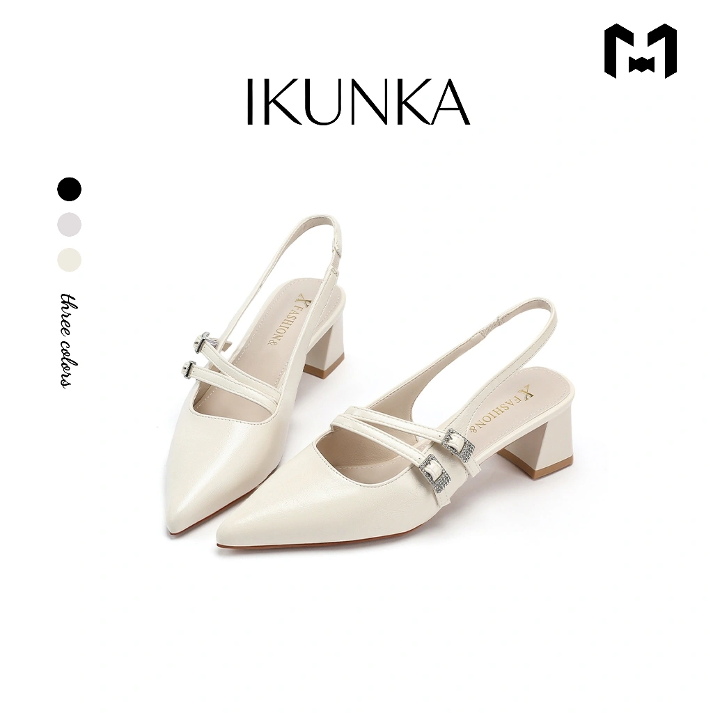 IKUNKA Sepatu Hak Tinggi 4cm Wanita Pesta Kantor Model Heels Daily High Heels Import LV52