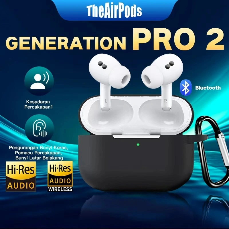 TheAirPods Pro Gen 2 TWS iPhone Asli Wireless Bluetooth Headset H2 Chip Spatial Audio Waterproof Active Noice Kerennnnn fiturnya  For Android iOS Cancellation With Magsafe Case HD Hifi Headset Bluetooth Garansi 12 bulan Wireless Bluetooth Headset