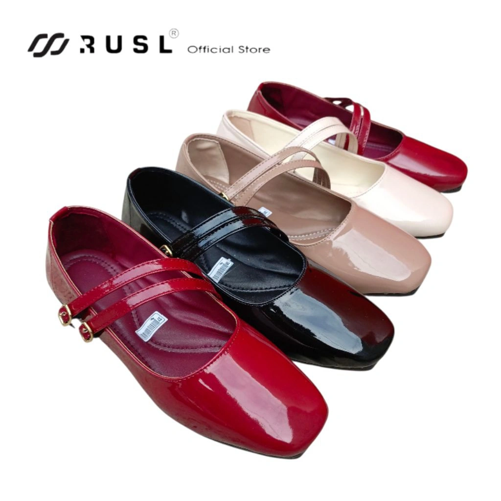 RUSL Sepatu Flat Shoes Wanita Kekinian Terbaru