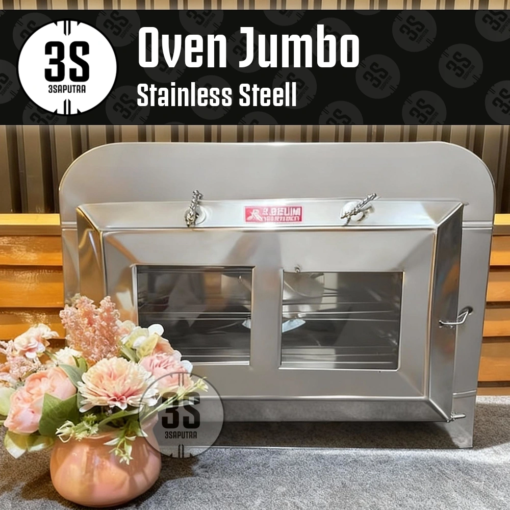 OVEN KUE KERING KOMPOR MANUAL TIGA BERLIAN BESAR JUMBO STAINLESS STEEL 3 SUSUN TANGKRINGAN