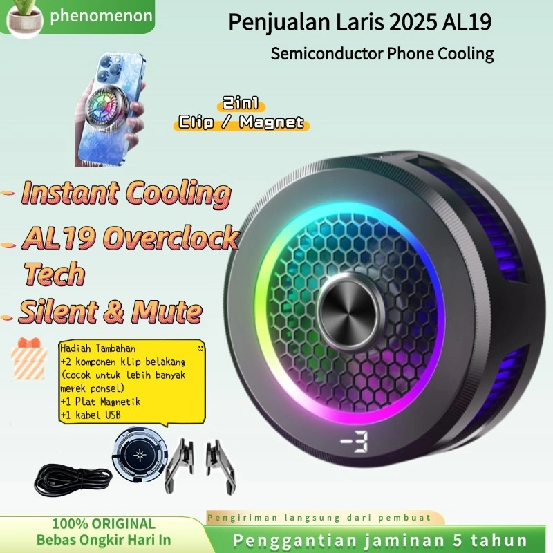 (COD/Gratis Ongkir) Fan Cooler Hp AL19 Pendingin Hp Kipas Gaming FunCooler For Mobile Phone Universal Android IOS