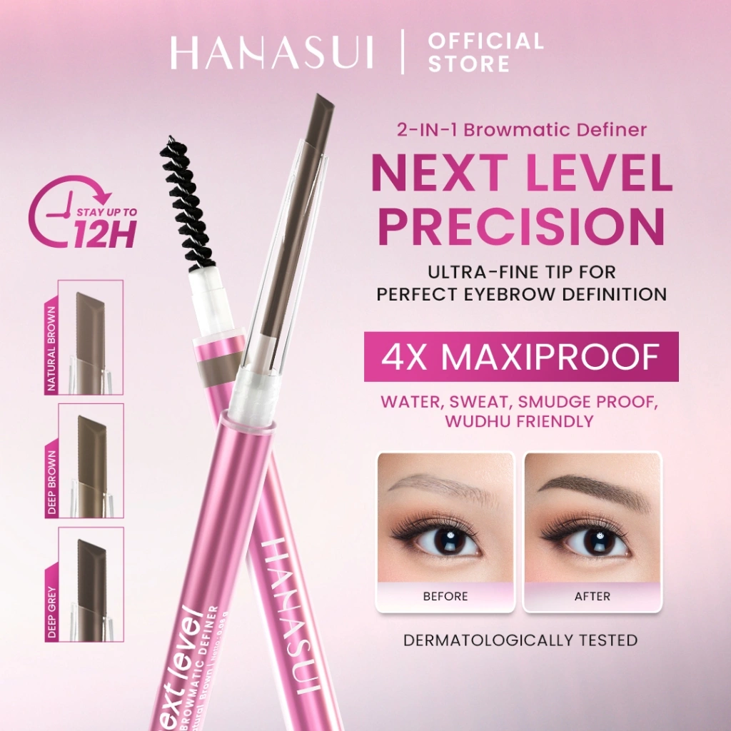 Hanasui Next Level 2 in 1 Browmatic Definer - 0.06 gr, Waterproof, Sweatproof, Highly Pigmented, Natural Lasting All Day