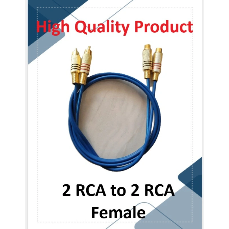 kabel 2 RCA Male to 2 RCA Female kualitas super premium 1M