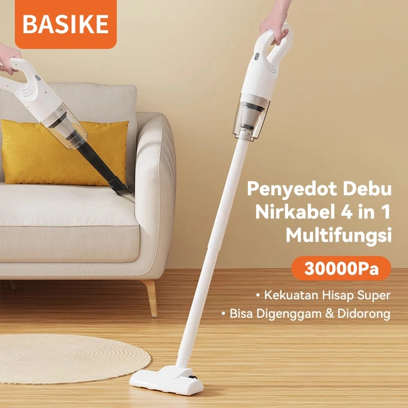 [HOT]BASIKE Penyedot Debu Nirkabel Rumah Car 120W 30000pa Wireless Vacuum Cleaner 4 In 1 Multifungsi