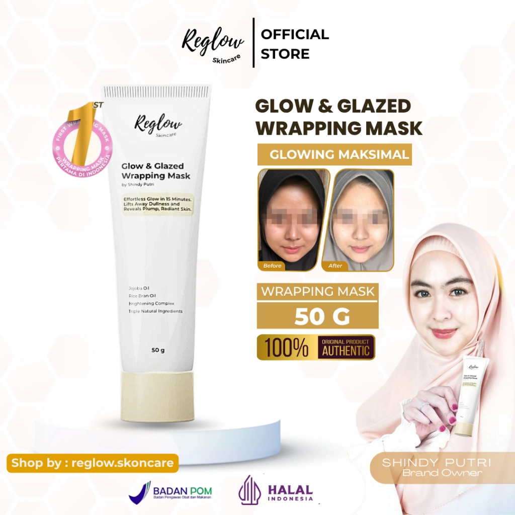 [WRAPPING MASK] REGLOW Glow & Glazed Wrapping Mask -50g Wrapping Mask Membuat Wajah Cerah dan Glowing Secara Instan