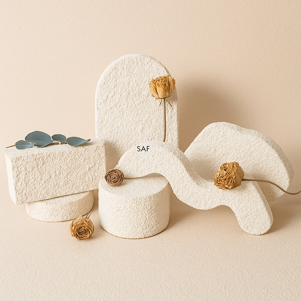 SAF Texture Geometry Photo Props – Podium Balok Display – Properti Foto Produk & Dekor Studio – Satuan Berbagai Bentuk