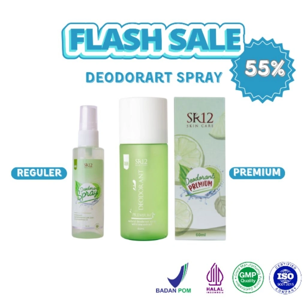 Promo Flash sale Special Combo 55% SR12 Deodorant spray Mengatasi bau badan Mencerahkan ketiak Tawas Mengontrol keringet berlebih 60ml Bpom