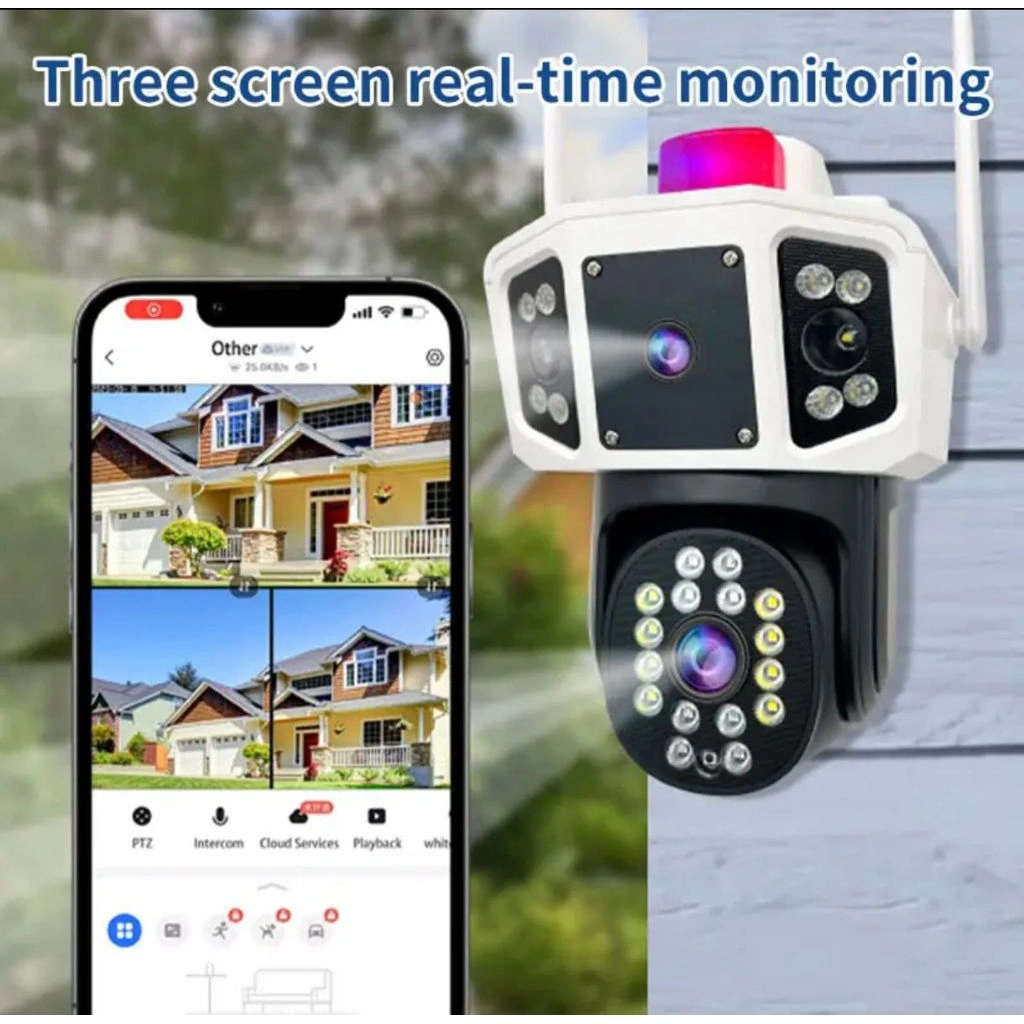 New Ip Camera YOOSEE Outdoor Cctv Tiga Lens Waterproof Ptz Speed Dome