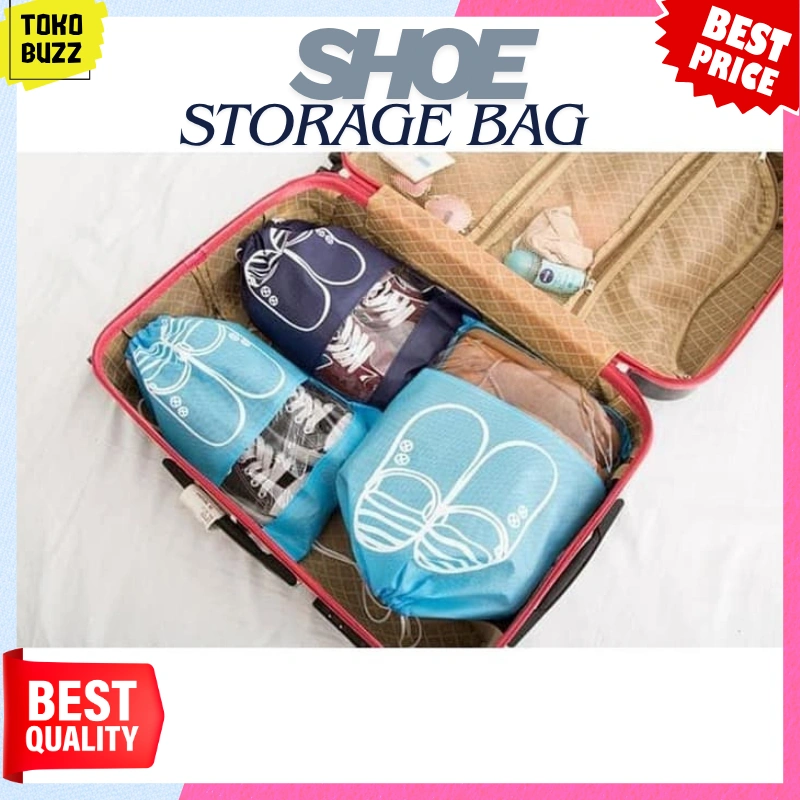 TAS SEPATU SANDAL SARUNG SERUT Tempat Simpan Sepatu Travel Traveling Shoes Bag Pouch MURAH Anti Debu