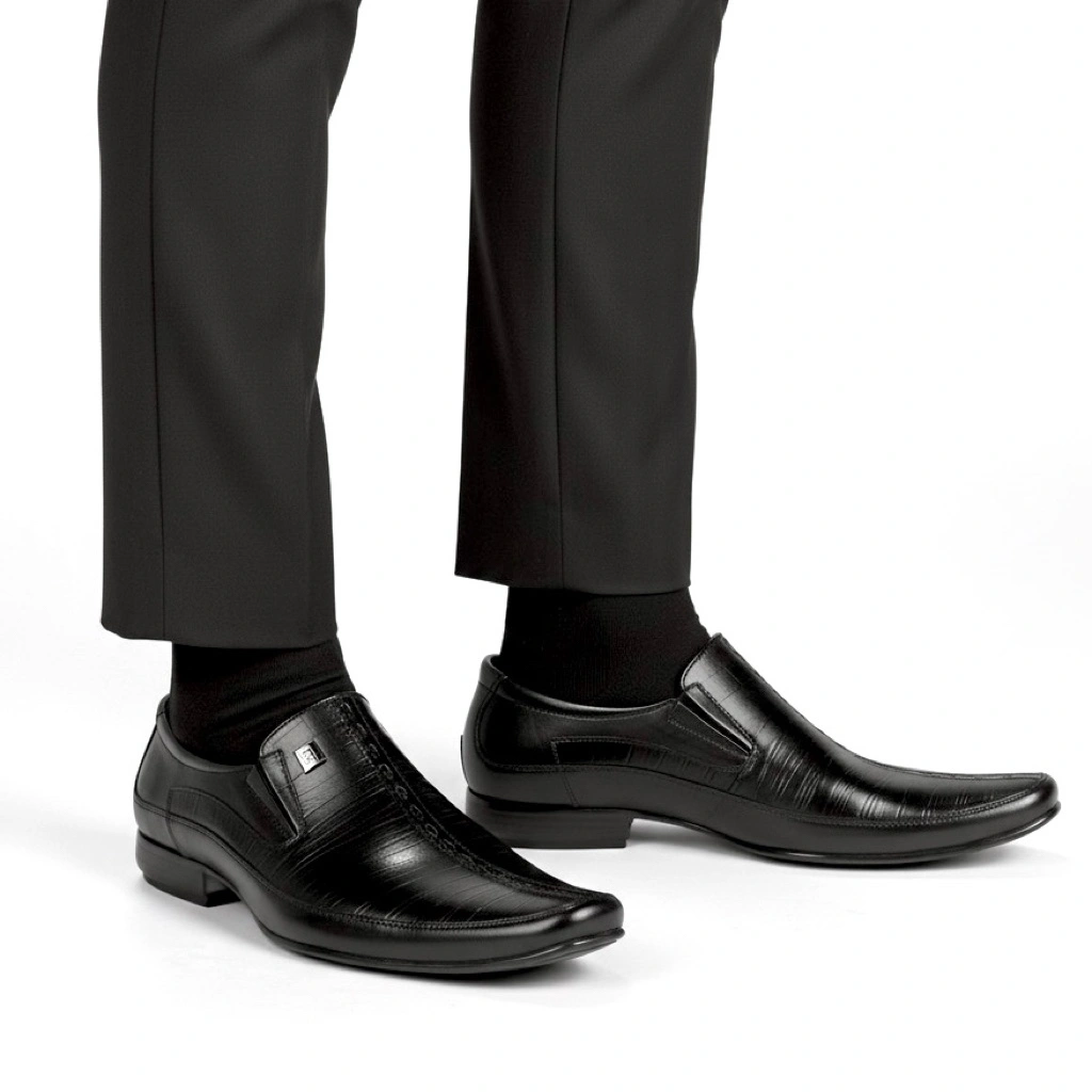 Marelli Sepatu Formal Pria Kulit Pantofel Kantor Black - LV 002