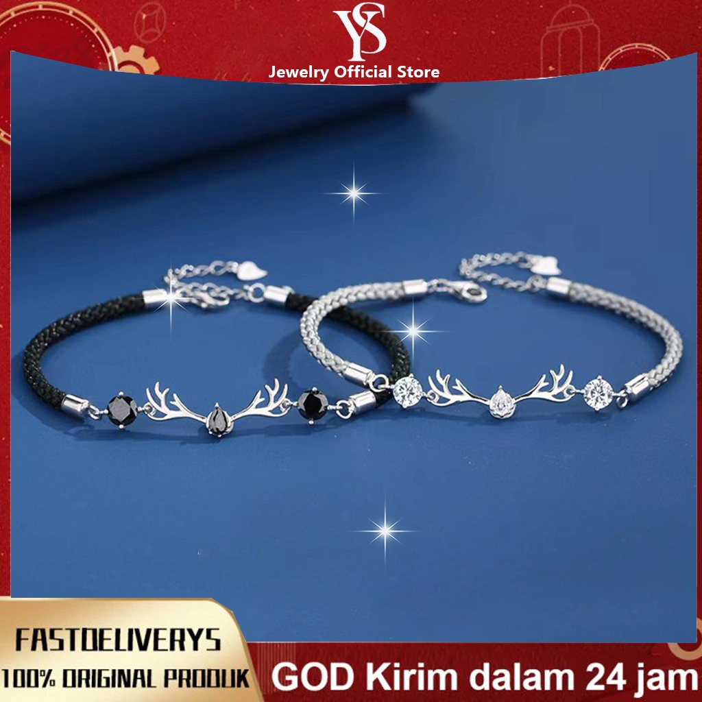 YSJEWELRY - Gelang Pasangan - Gelang S925 Motif Rusa - Anti Karat - Aksesori Fashion