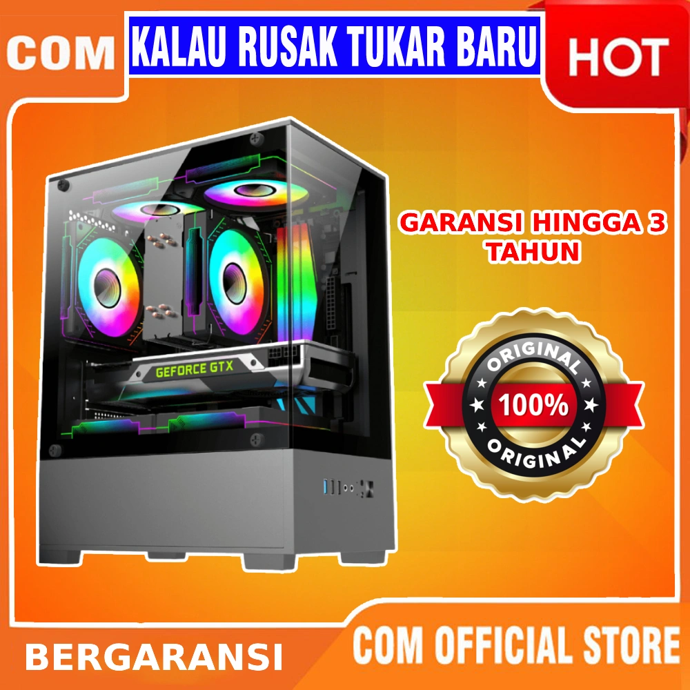 Komputer fullset cpu komputer kantor gaming editing desain grafis berkualitas bergaransi