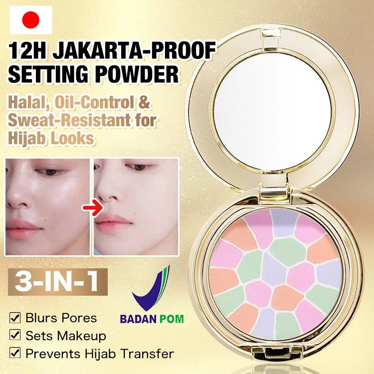 Japan Bedak Pengatur Kue Bentuk Bola Sepak Gaya Waterproof Setting Powder Gaya Elegan Formula Madu Mencerahkan Tahan Lama Kontrol Minyak Cocok Untuk Touch Up Di Cuaca Kelembaban