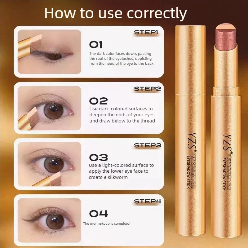 ⚡Kirim Dalam 24 Jam⚡Eyeshadow Gradien Tiga Warna/Three-color Gradient Eyeshadow Stick/Dengan Gradien Mutiara Untuk Aplikasi Riasan