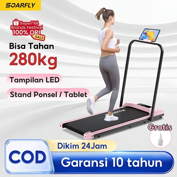 SOARFLY Treadmill STR01 Running Mat Listrik Lipat Treadmill Elektrik Alat Fitness Walking Pad Small Foldable Ultra Quiet Indoor Home Fitness Equipment