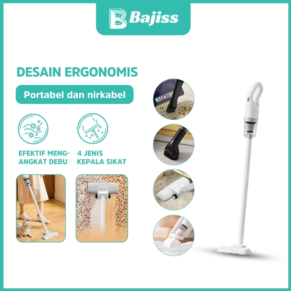 Bajiss Penyedot debu rumah tangga kecil baru yang dapat diisi ulang dengan daya hisap yang kuat