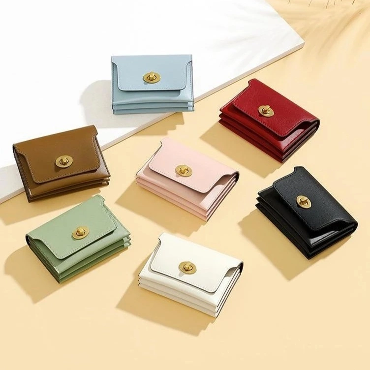 Dompet Kulit Wanita PU Pendek Wallet Dompet Wanita Fashion Korea Dompet Kecil Wanita Leather Premium