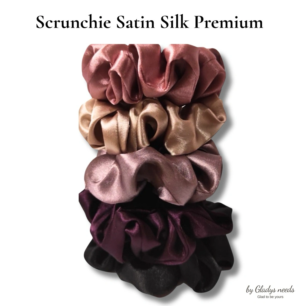 Ikat Rambut Scrunchie Satin Silk Premium – Lembut, Tidak Licin, Anti Bekas di Rambut