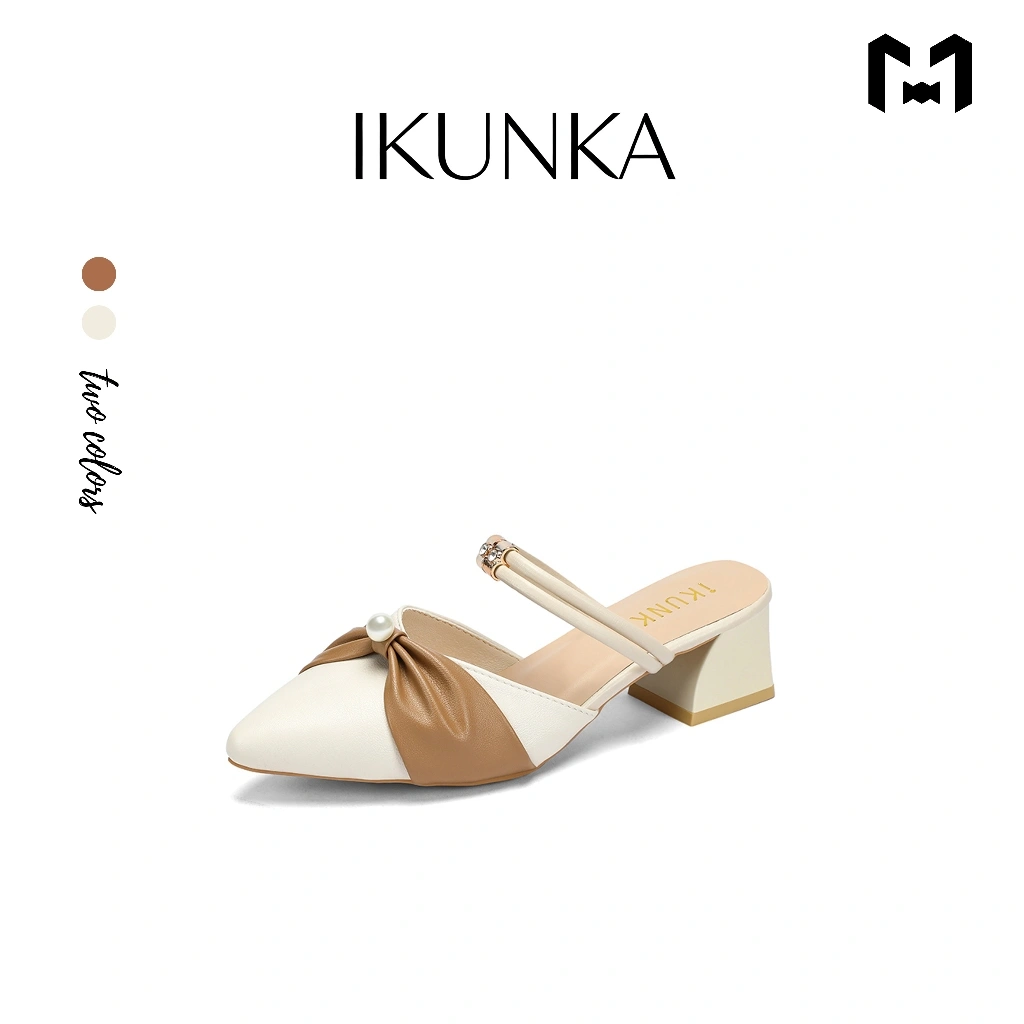 IKUNKA Sandal Mules Shoes Wanita Mary Jane shoes Leisure Daily Elegan Nyaman Hak 3.5 CM