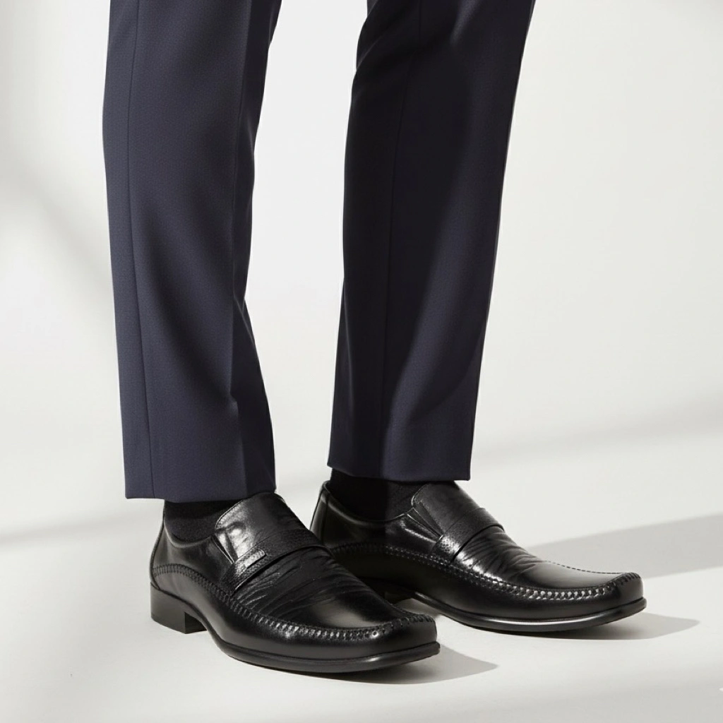 Marelli Sepatu Formal Pria Hitam Elegan Sepatu Kerja Kulit Slip On Nyaman & Stylish - BP 015
