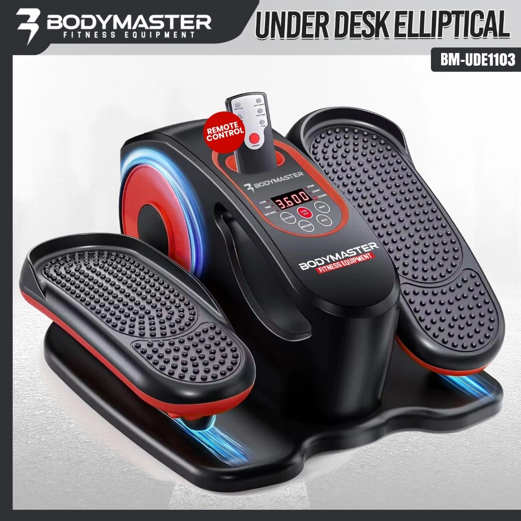 BODYMASTER Under Desk Elliptical Bike Leg Trainer Otomatis Manual Pedal Exerciser Olahraga Kaki 2in1