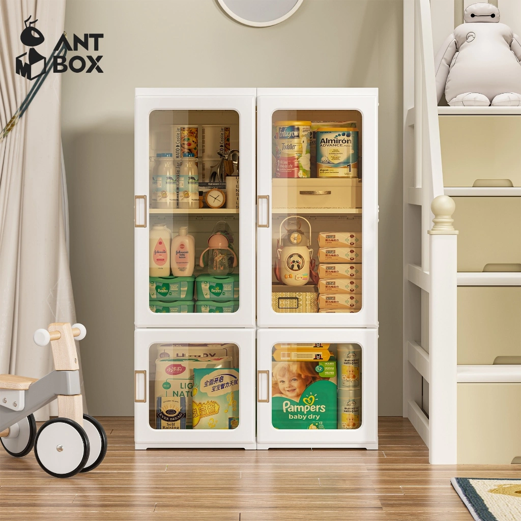 ANTBOX Lemari Pakaian Transparan 6 Box Lemari Lipat Storage Penyimpanan Serbaguna Lemari Anak