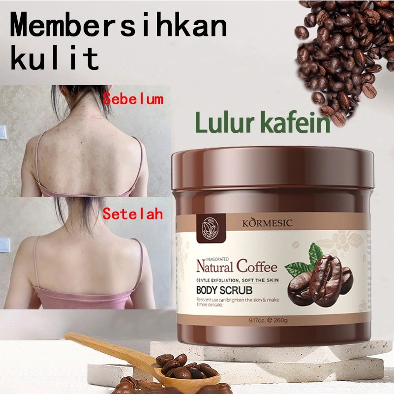 Scrub Tubuh Kafein  untuk Mengangkat Sel Kulit Mati lulur tubuh Memperbaiki Kulit Meredakan Jerawat