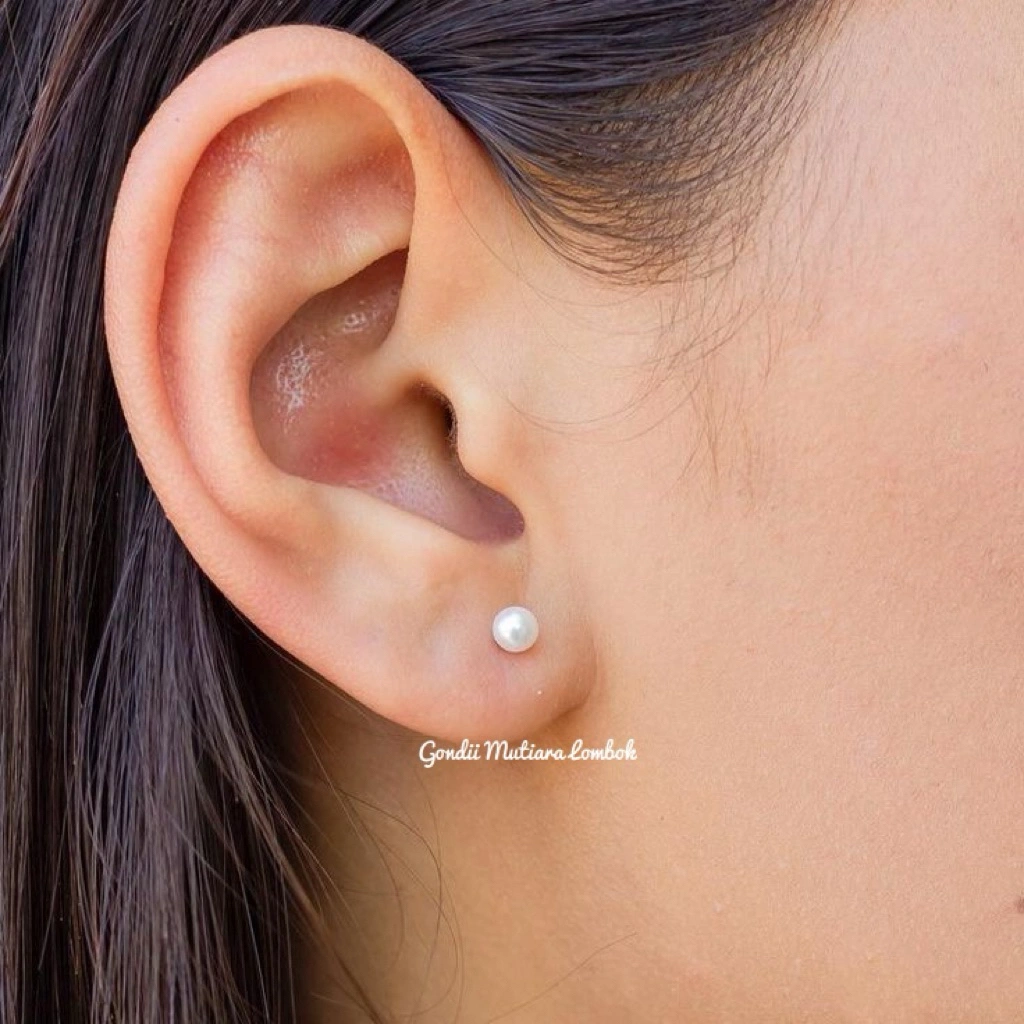 Earring s 3mm giwang tusuk mini - stud mutiara mini 3mm - giwang mutiara daily use