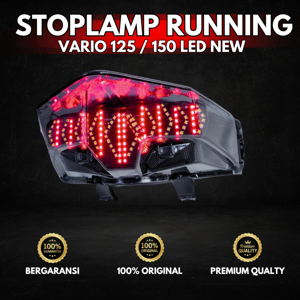 Lampu Stop Vario 8 Mode Lampu Set Mika Lampu Rem Belakang Vario Stoplamp Vario 125 150 New 2019 WD