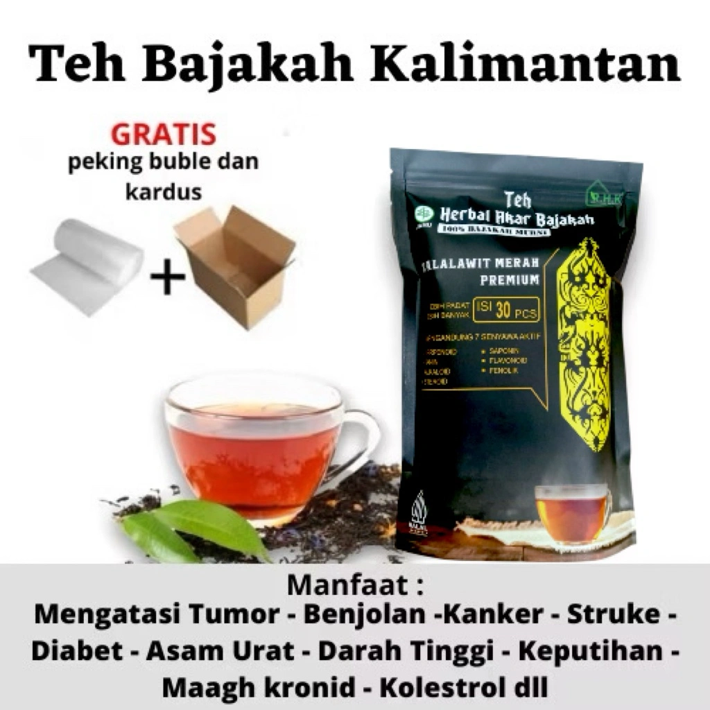 Teh Herbal Akar Bajakah kalalawit merah original isi 30