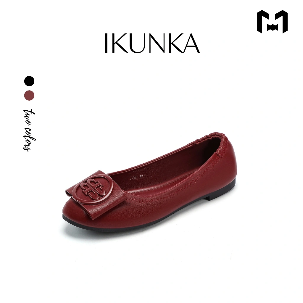 IKUNKA Sepatu flat wanita Flatshoes Sepatu Sandal Kerja Slip On Wanita Kekinian