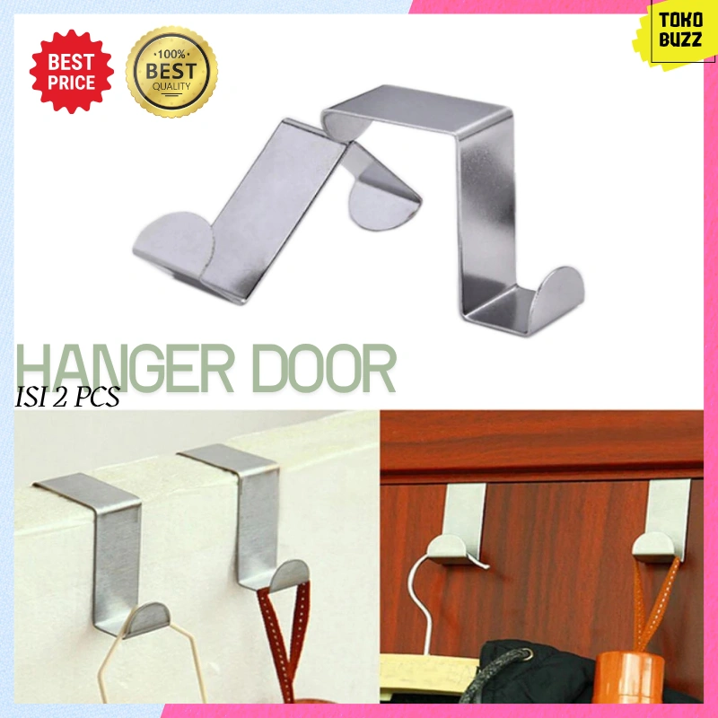 GANTUNGAN BAJU STAINLESS isi 2 pcs HANGER DOOR BAJU HANDUK CELANA Kaitan Hanger Pintu