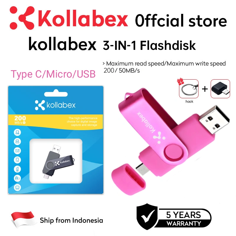 Kollabex FLASHDISK OTG TYPE C USB 1TB/2TB FLASH DRIVE ULTRA DUAL USB 3.0 Flashdisk hp dan laptop