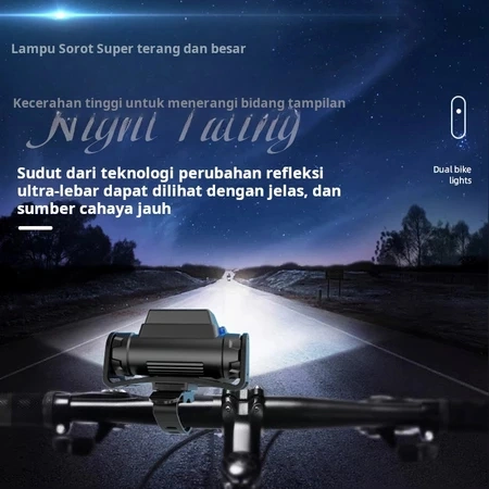 Lampu Sepeda Sepaket Depan Belakang USB LED Rechargeable Super Terang Anti Air Olahraga Outdoor - Cahaya Terang Tinggi & Kuat untuk Gunung & Jalanan, Daya Tahan Hingga 97 Jam