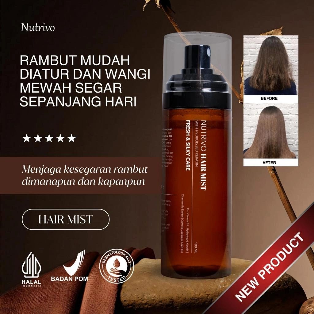 Nutrivo Hair Mist With Hydrolyzed Keratin 100ml Rambut Wangi dan Lembut Sepanjang Hari