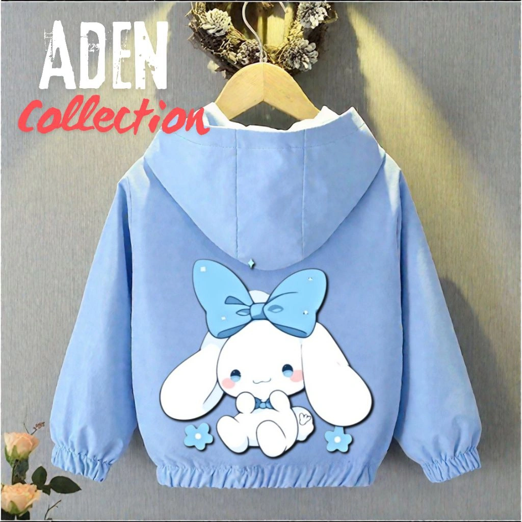 Jaket Anak Perempuan Hoodlee waterproop Gambar Cinno Morrol Kualitas premium