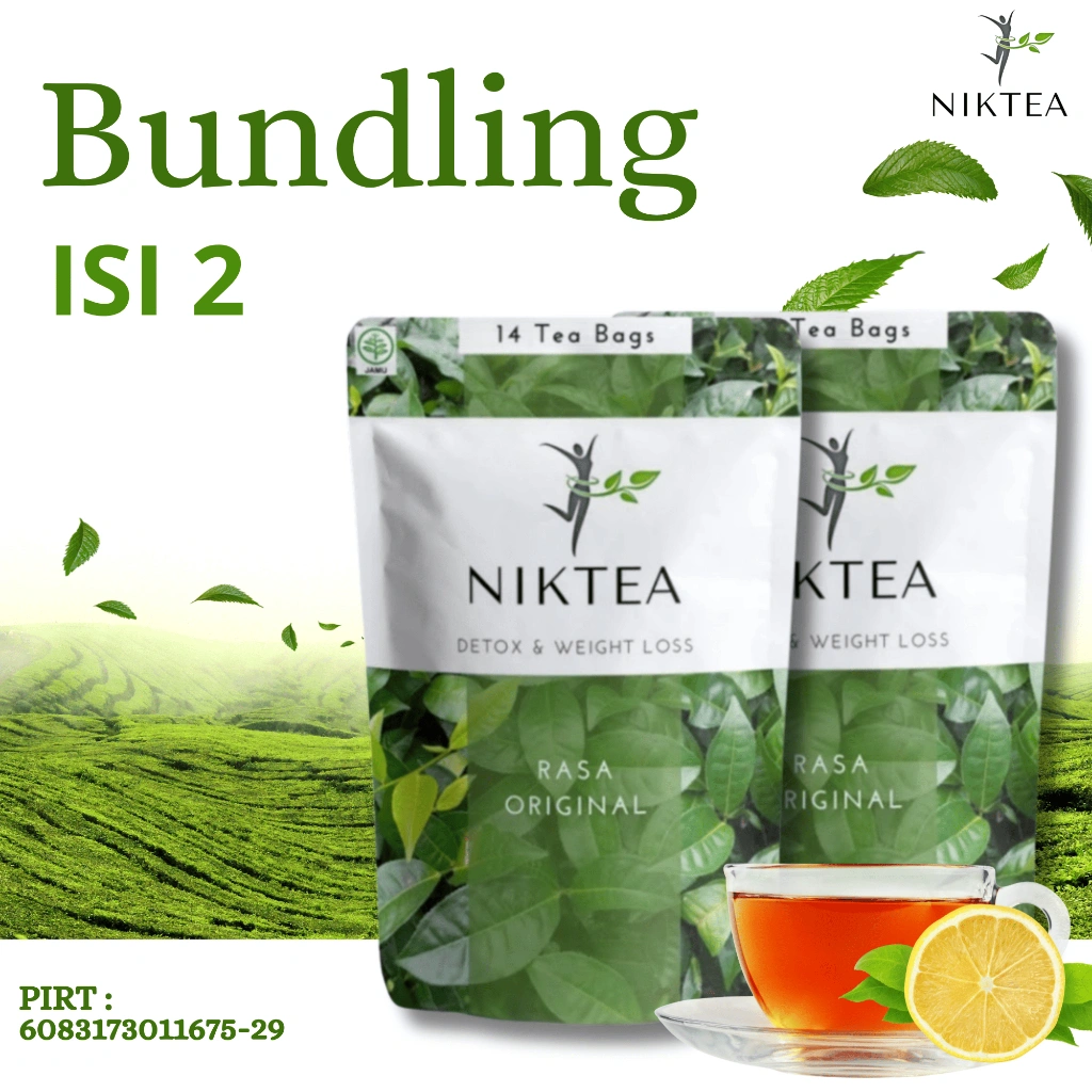 NIKTEA Teh Hijau Herbal Melancarkan Pencernaan 2 Pouch