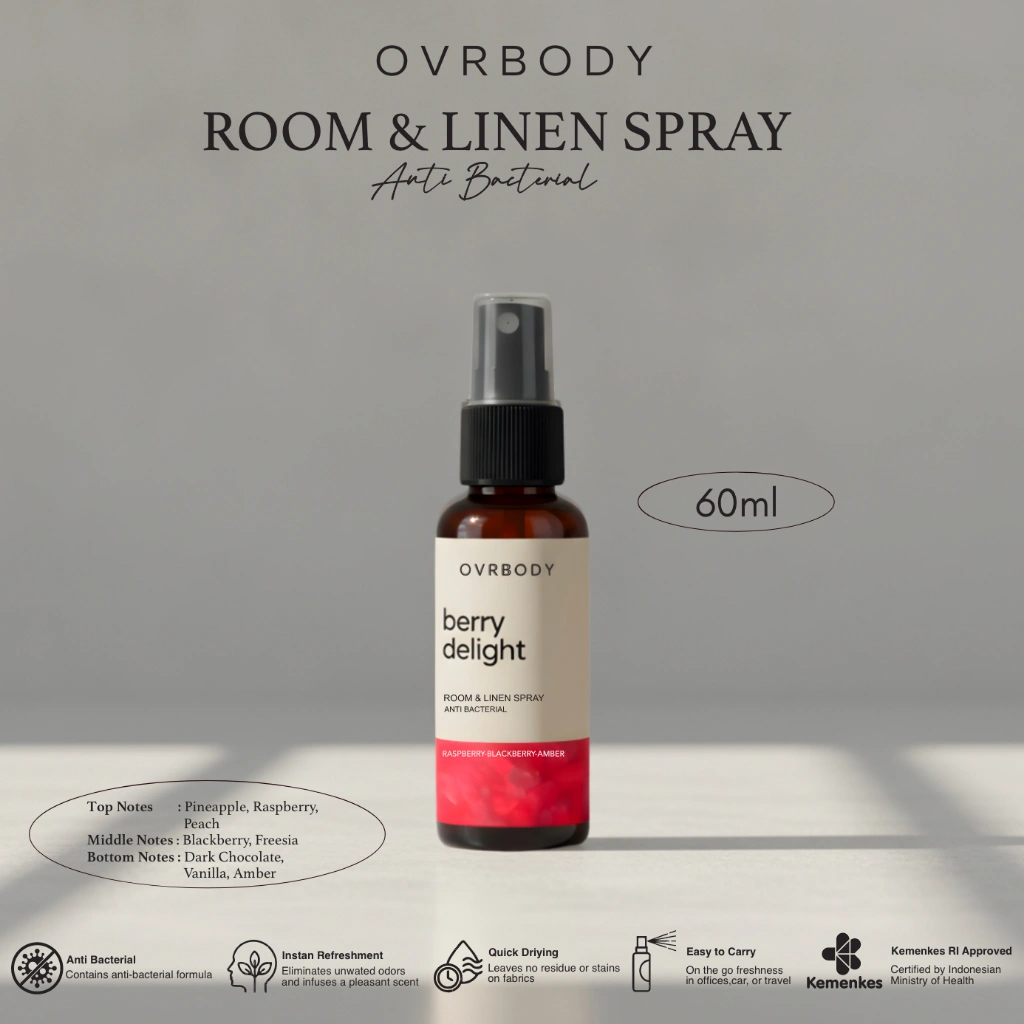 Ovrbody - Room & Linen Spray Anti Bacterial Berry Delight 60ml