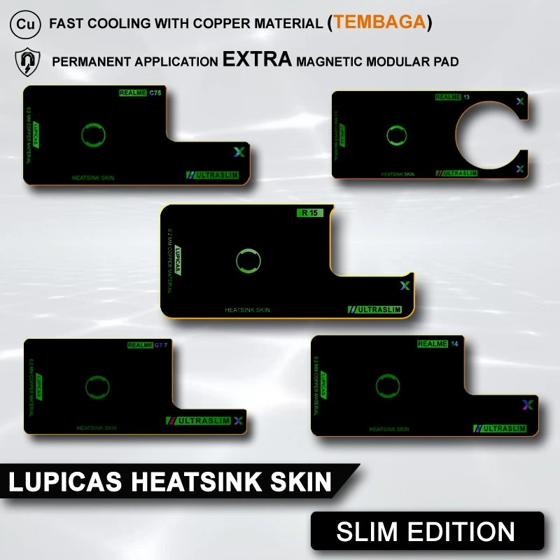 LUPICAS COOLING PAD HEATSINK SKIN TEMBAGA 0.2 MM PENDINGIN SMARTPHONE ULTRASLIM REALME EDITION