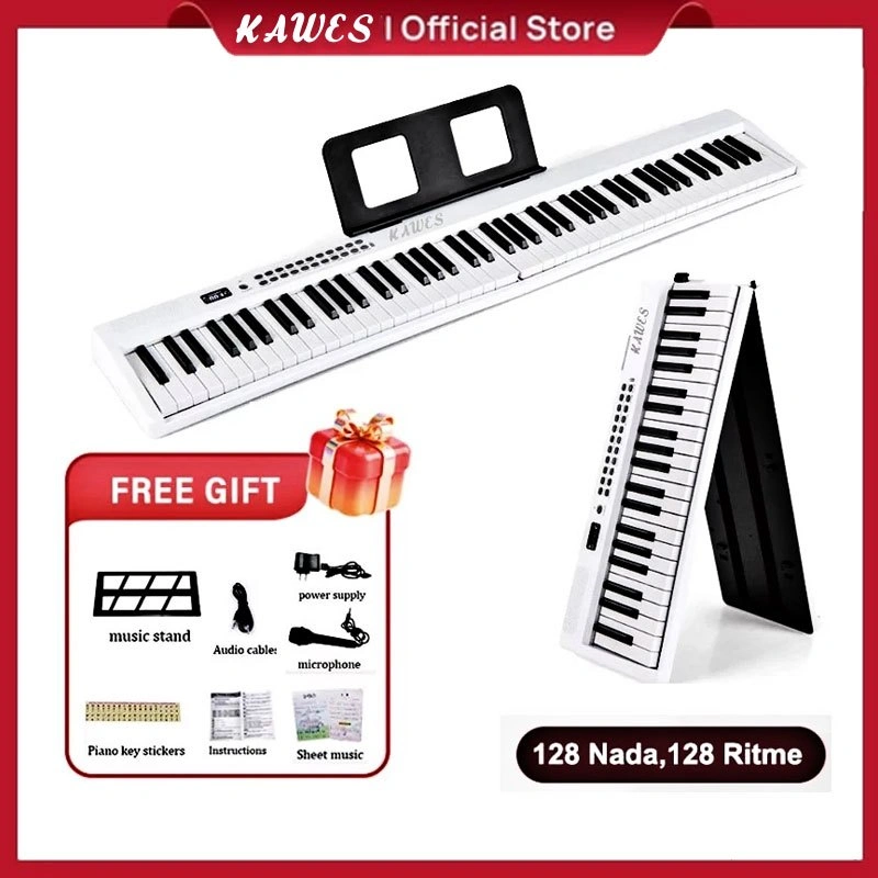 KAWES Keyboard elektrik lipat 88 tuts portabel charging rumah anak/pemula