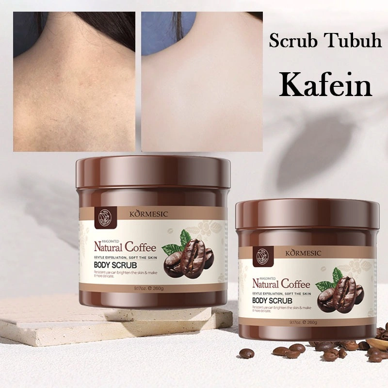 Scrub Tubuh Kafein 260g Mengangkat sel-sel kulit mati yang sudah usang Membersihkan secara mendalam