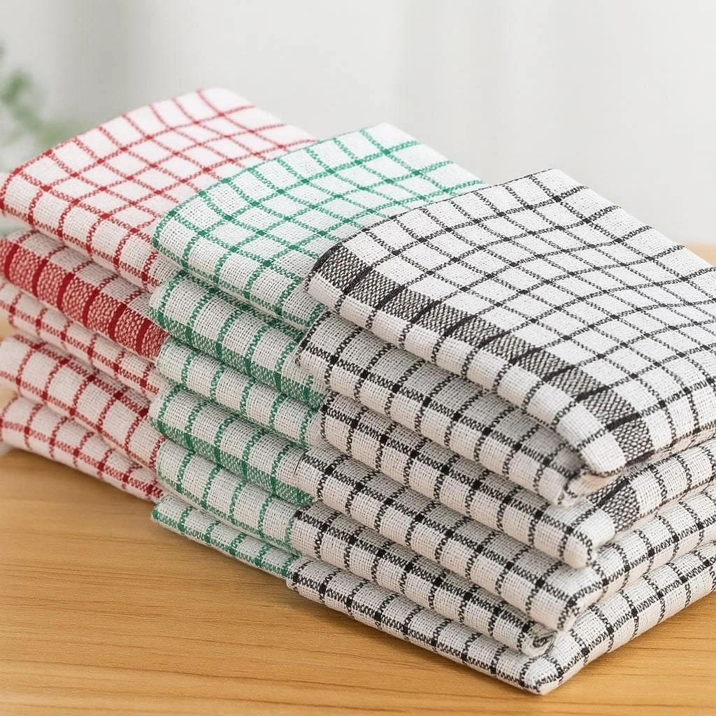 DRAPIQ - Serbet Kain Putih Katun 30x30 Lap Tangan Dapur & Makan Jumbo Serap Air
